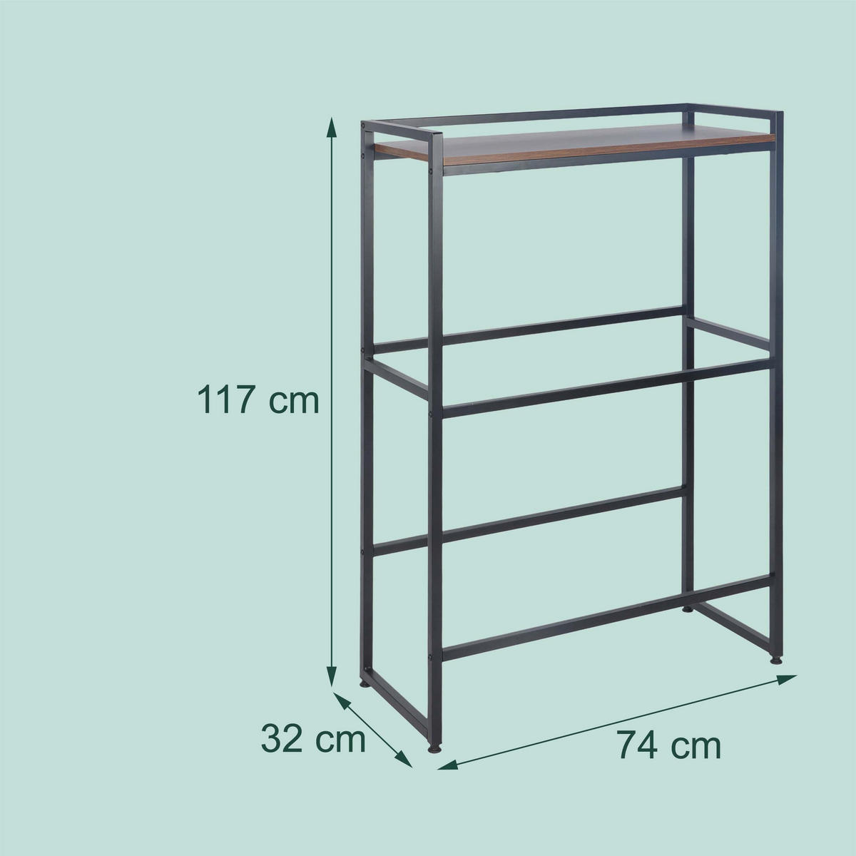 REGÁL na bedny - různobarevná, kov/kompozitní dřevo (74/117/32cm) - Relaxdays