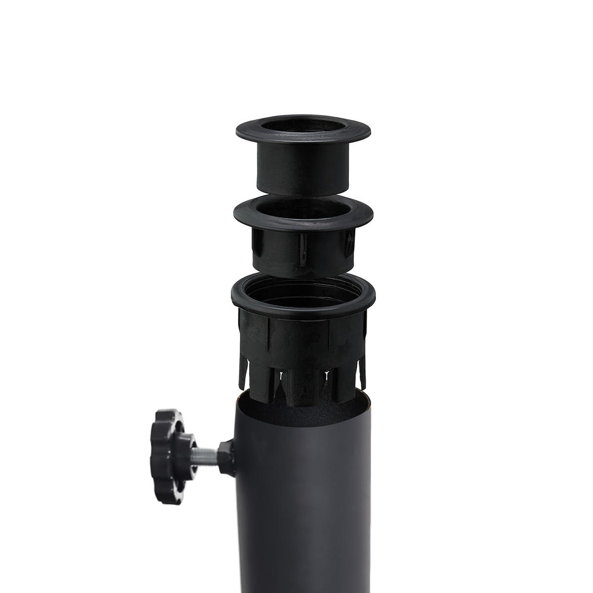 SCHIRMSTÄNDER - Schwarz, Kunststoff/Metall (45/45cm) - Relaxdays