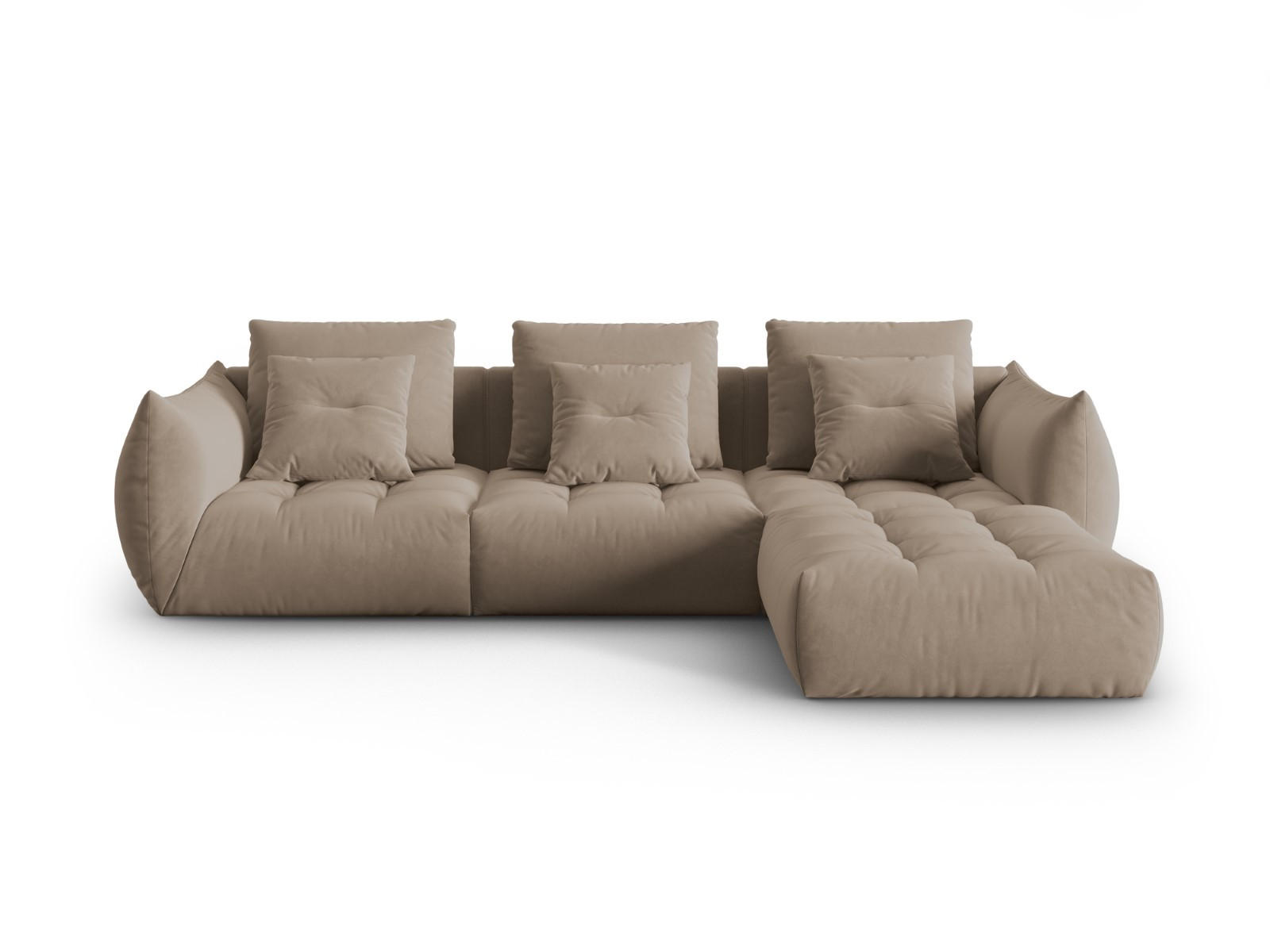 ECKSOFA modular links Bloom aus Samt hellbraun 2 Sitzplätze - Hellbraun, Textil (216/332cm) - Micadoni