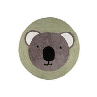 KINDERZIMMERTEPPICH Koala Ø 100 cm - Grün, Textil (100/100cm)