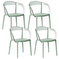 GARTENSTUHL 4er-Set stapelbar Grün Malevizi - Grün, Kunststoff (45/77/45cm) - Beliani