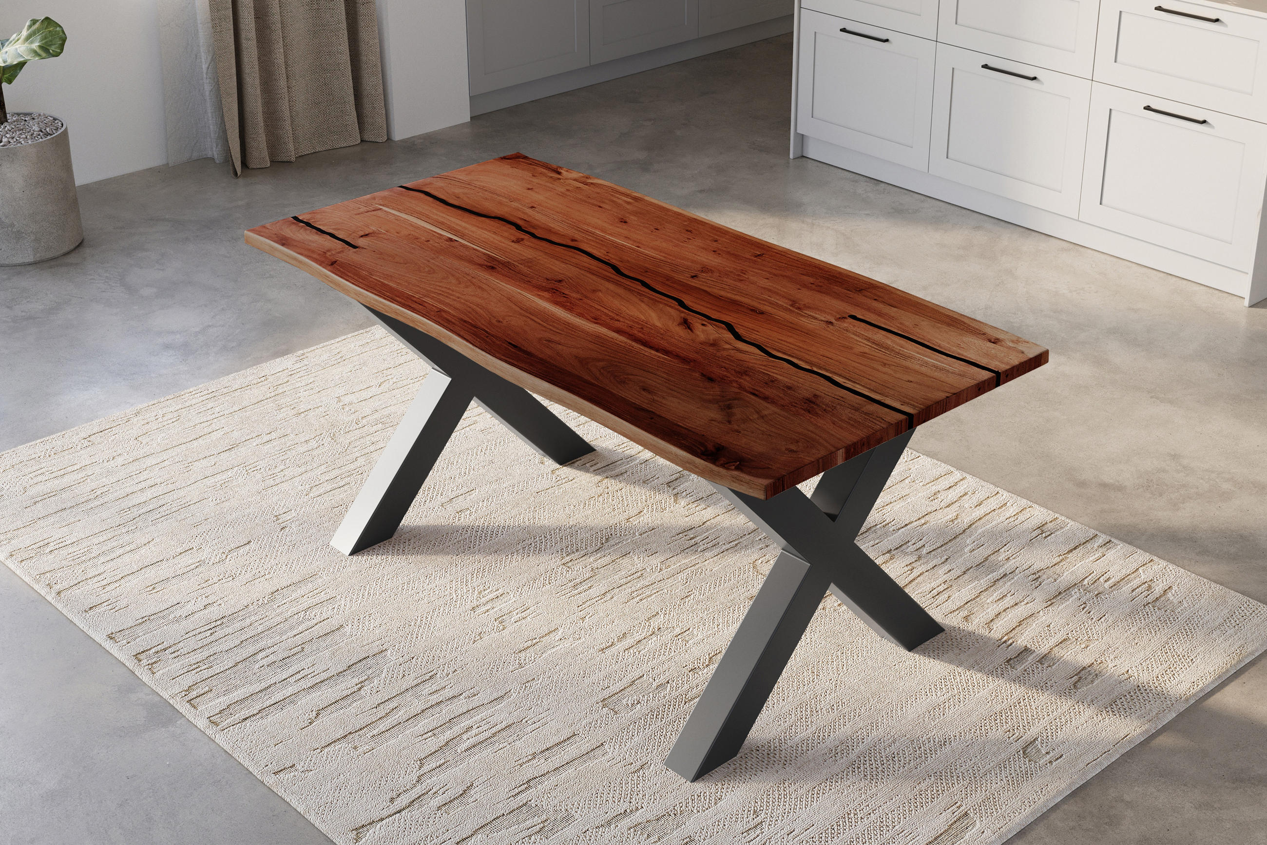 ESSTISCH POLLY - Schwarz/Braun, Holz/Metall (80/120/77cm) - SAM