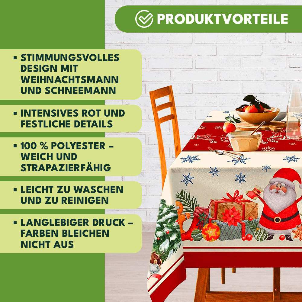 TISCHDECKE Weihnachts 140x180cm - Multicolor, Textil (140/180cm) - KRUMAD
