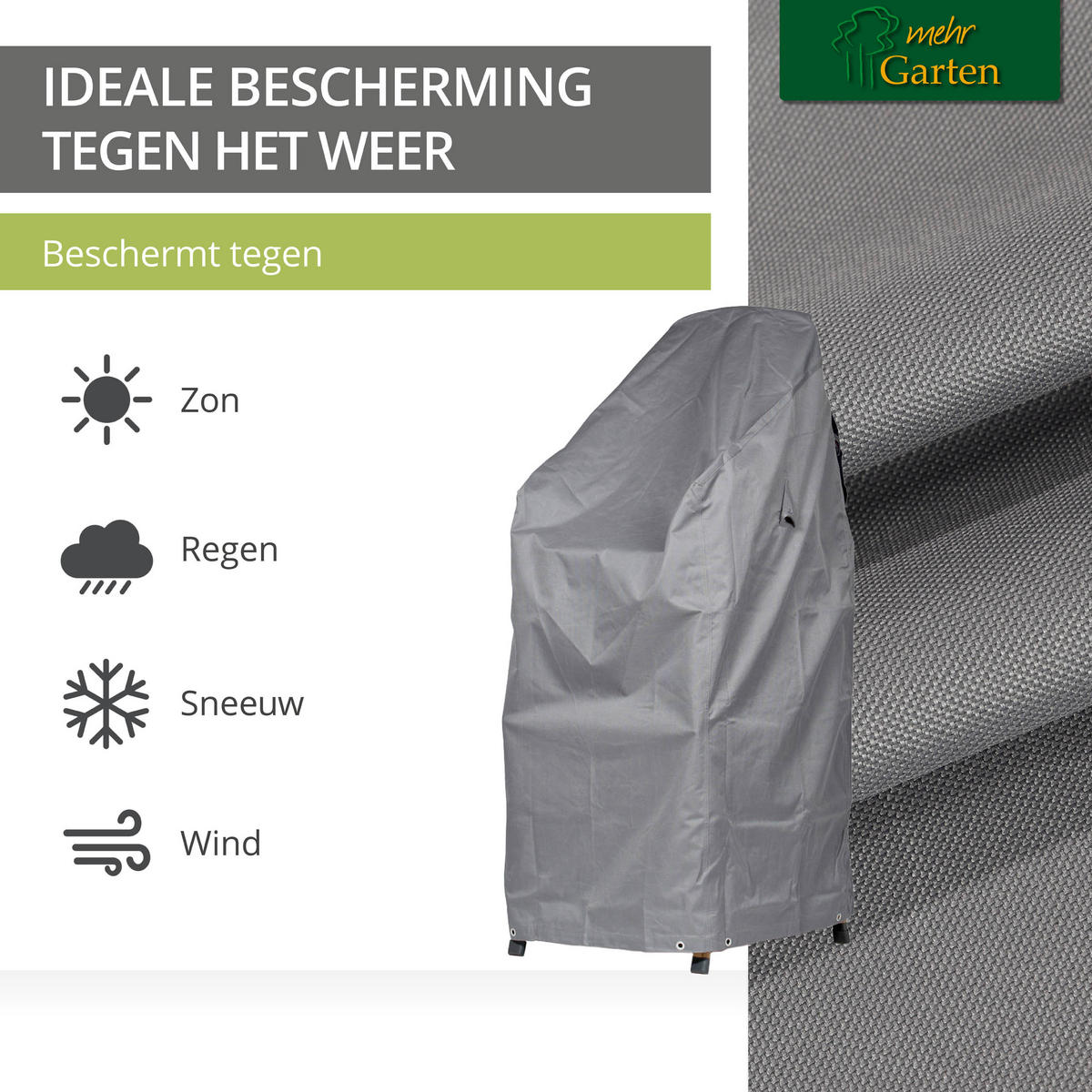 SCHUTZHÜLLE Stapelstuhl SHP-60007 - Grau, Kunststoff (68/150/98cm) - mehr Garten