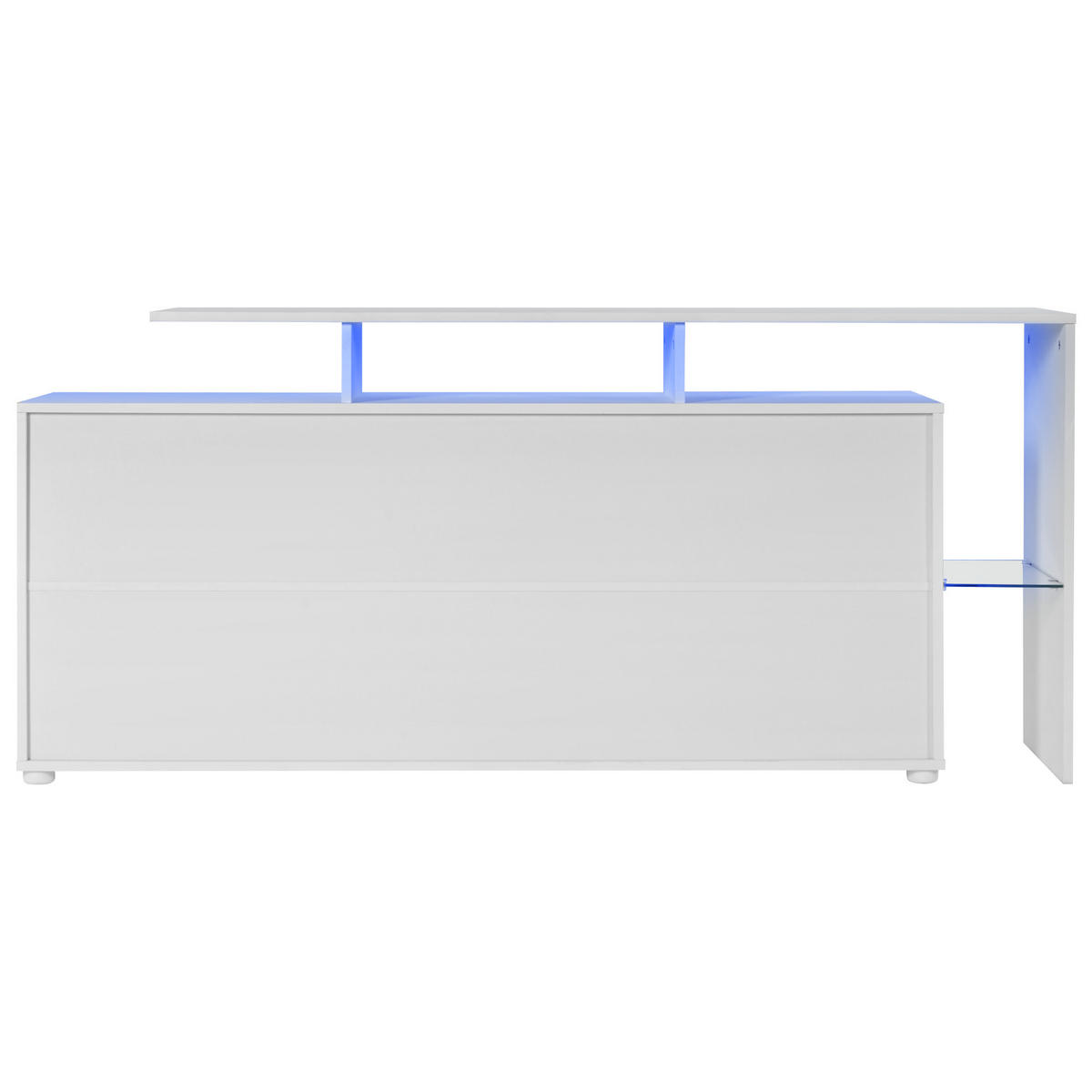 SIDEBOARD 160/35/70 cm weiß aus Spanplatte mit LED - Weiß, Holzwerkstoff (160/70/35cm) - OKWISH