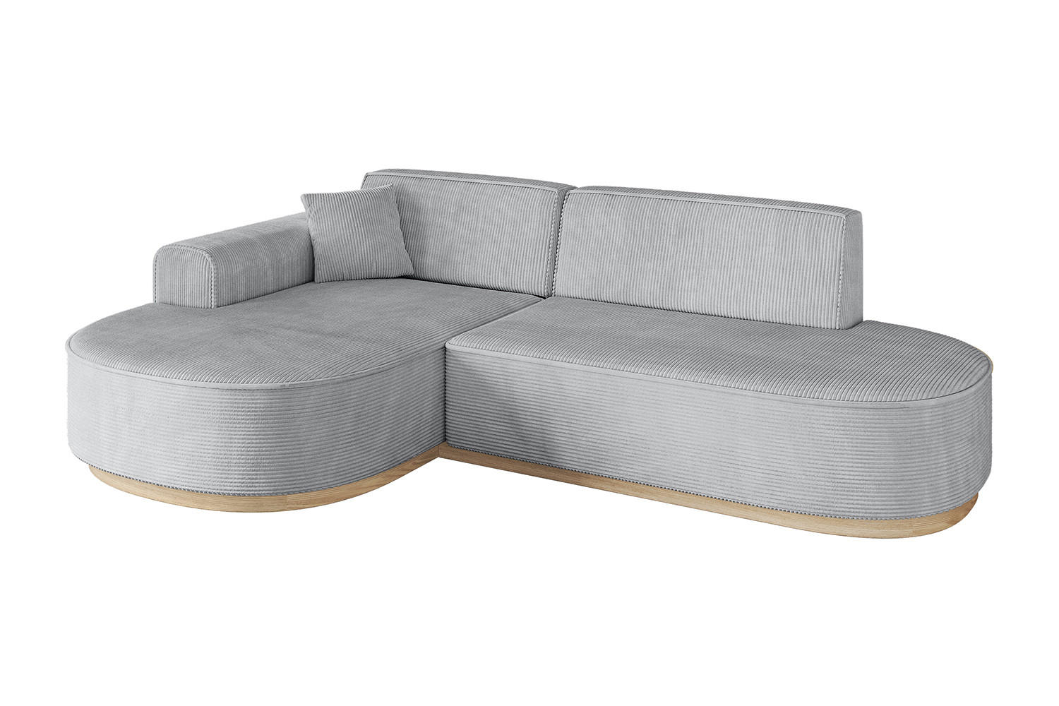 ECKSOFA Ottomane Links MARI-L1-v1 - 243x171x83 cm Grau Cord - Grau, Holzwerkstoff/Textil (243/171cm) - ALTDECOR