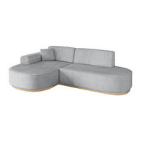 ECKSOFA Ottomane Links MARI-L1-v1 - 243x171x83 cm Grau Cord - Grau, Holzwerkstoff/Textil (243/171cm) - ALTDECOR