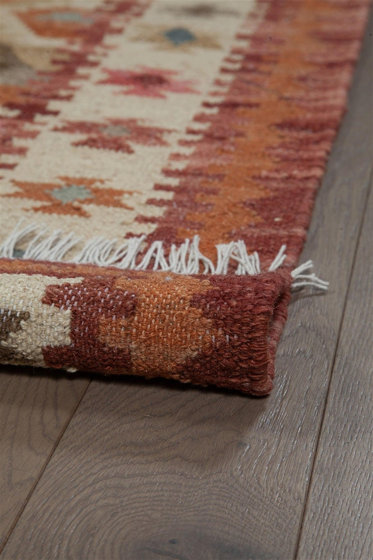 TEPPICH handgewebt Kelim Orient Wolle BAKAN Rot 160 x 230 cm - Rot, Naturmaterialien (160/230cm) - Novatrend