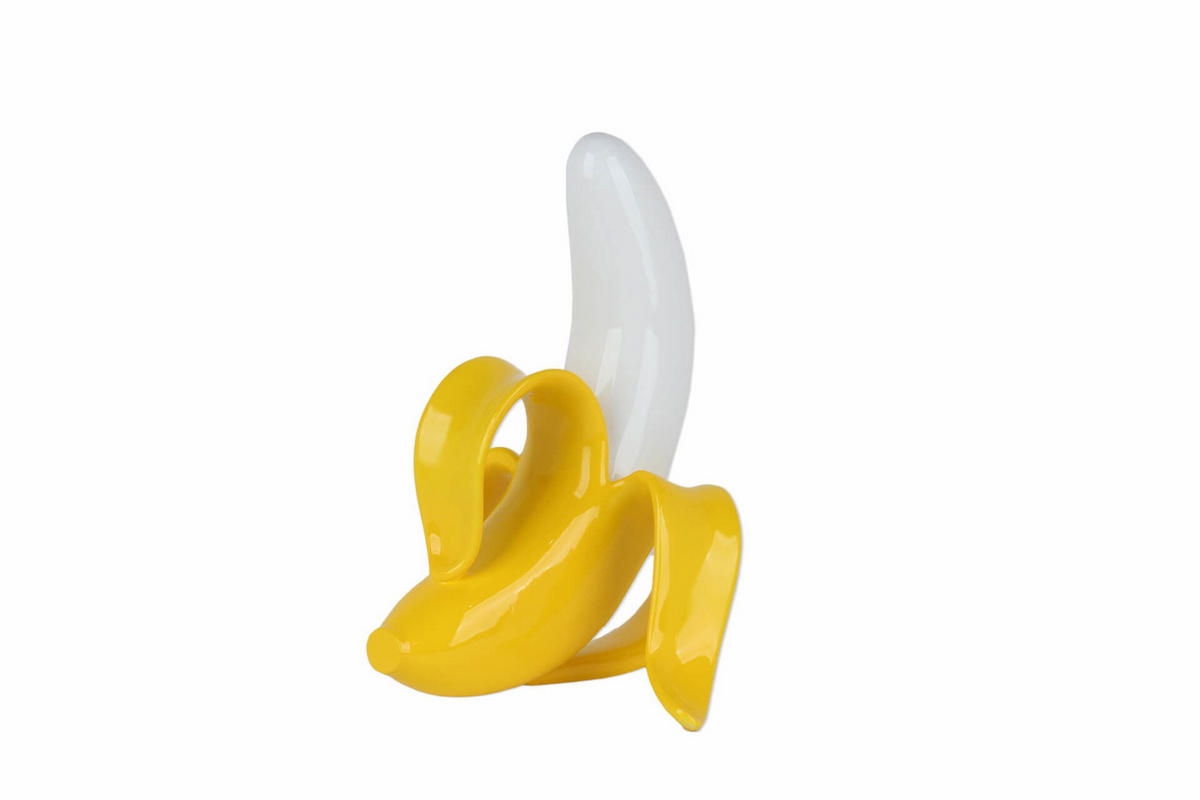 SKULPTUR Weiß 32/35 cm - Gelb/Weiß, Stein (1.65/35/28cm) - KUNSTLOFT