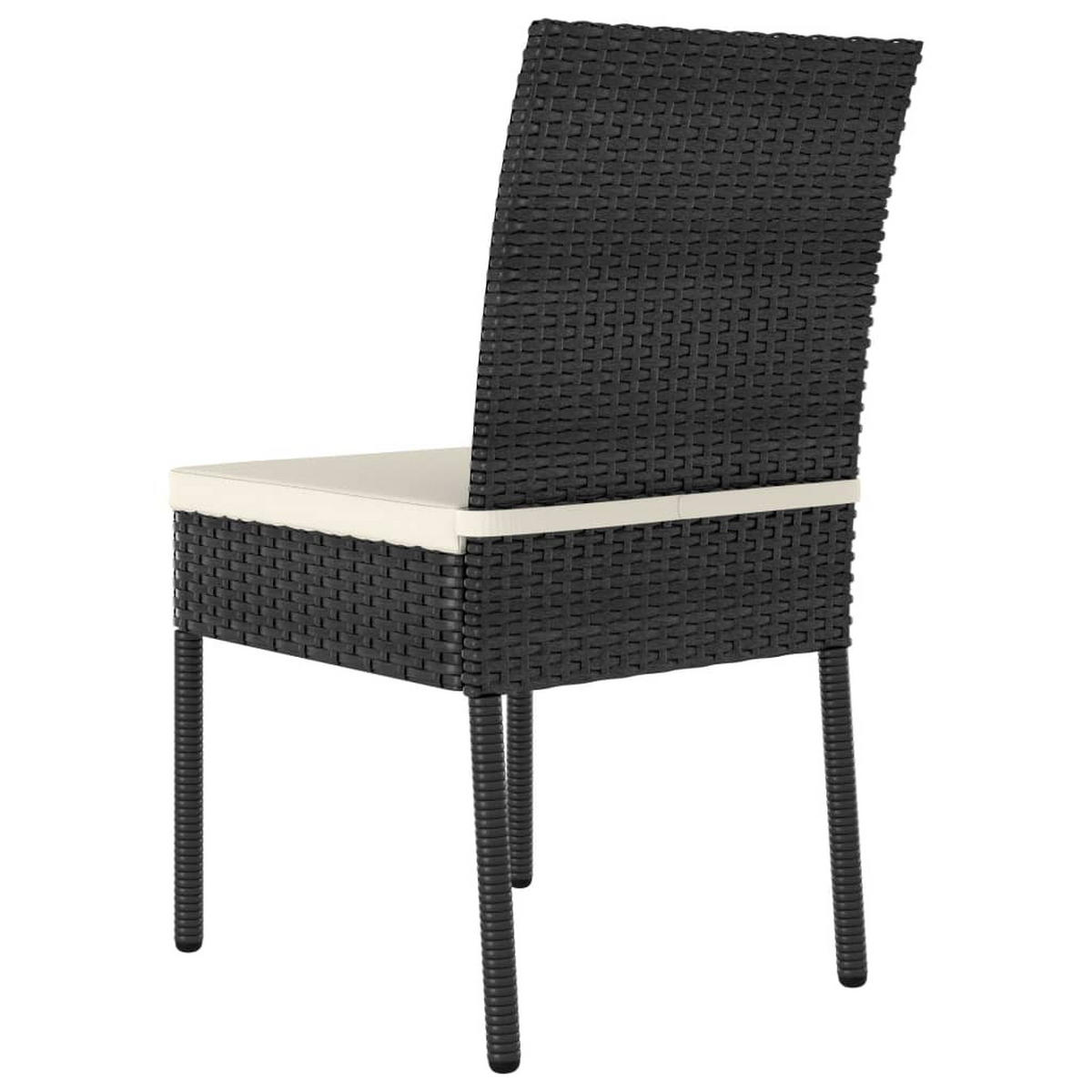 GARTEN-ESSSTÜHLE 2 Stk. Poly Rattan Schwarz - Schwarz, Kunststoff (44/88/44cm) - furnicato