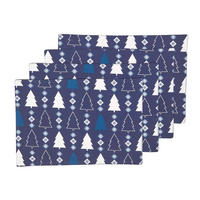TISCHSET Winterland 4er-Set, blaue Platzsets Weihnachten 30/45 cm - Blau, Textil (30/45cm) - Homescapes