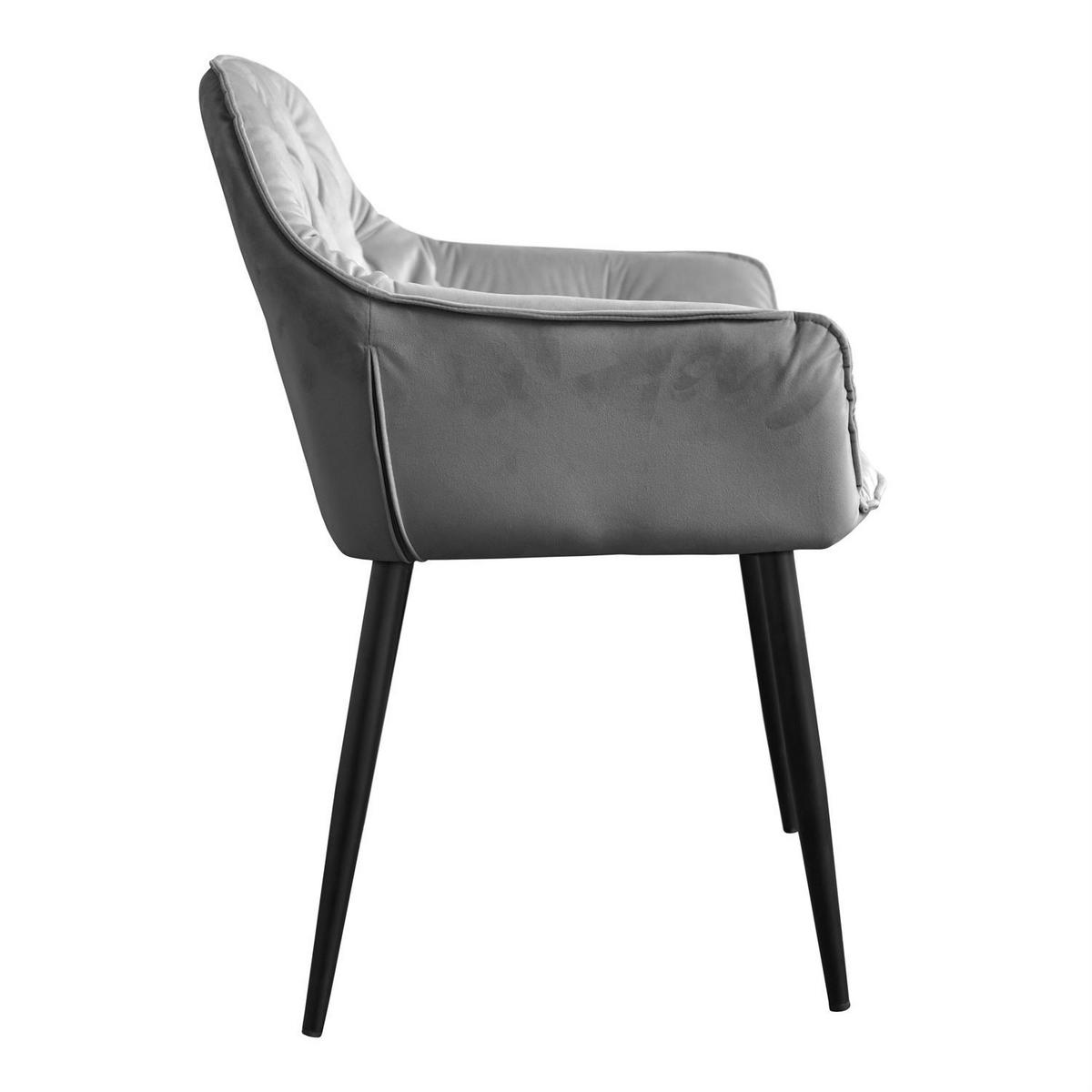 ARMLEHNENSTUHL TOKIO - Schwarz/Grau, Textil (60/96/46cm) - Lookway