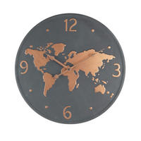 WANDUHR Schwarz 5/45/45 cm - Schwarz, Metall (5/45/45cm) - Mobili Rebecca