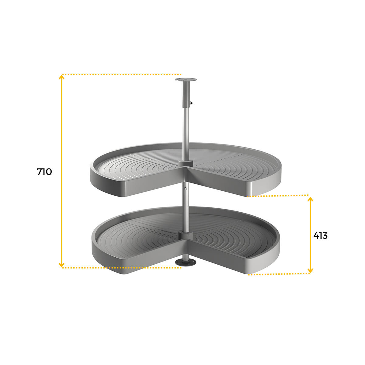 DREHPLATTEN Shelvo 3/4, für 800mm Modul, Kunststoff und Aluminium, Grau 2er-set - Grau, Kunststoff (80/77/80cm) - EMUCA