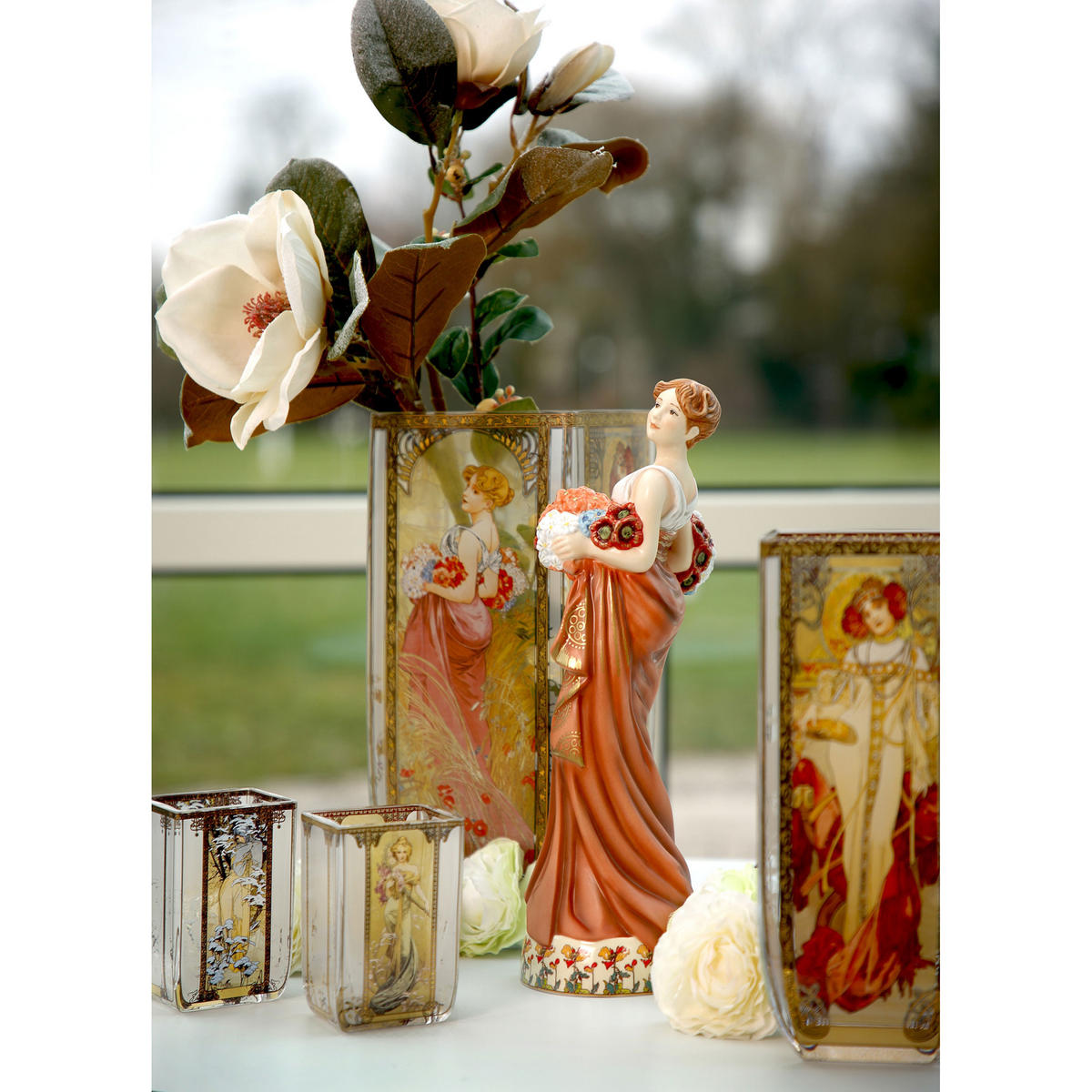 DEKOFIGUR Alphonse Mucha - Sommer, Porzellan, Bunt, Limited Edition, 32 cm - Multicolor, Keramik (10/32/12cm) - Goebel