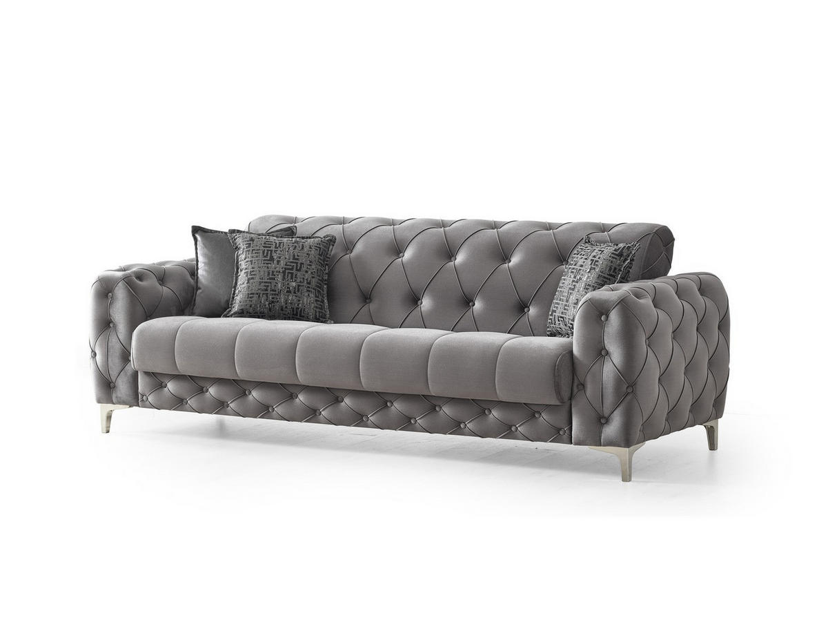 3-SITZER SOFA Acelya Grau - Grau, Holzwerkstoff/Kunststoff (240/85/100cm)