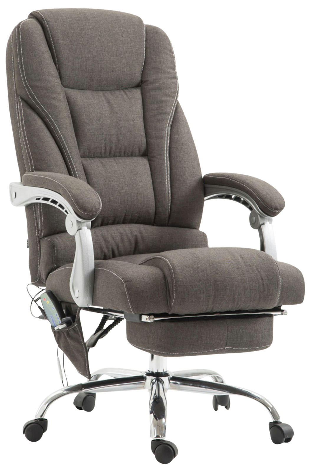 CHEFSESSEL Stoff dunkelgrau - Chromfarben/Dunkelgrau, Textil/Metall (68/118/64cm) - CLP