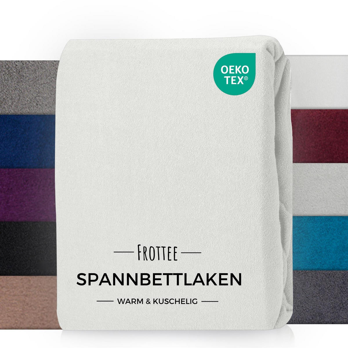 FROTTEE-SPANNBETTLAKEN 180x200 cm Weiß, Warmes Winter Bettlaken - Weiß, Textil (180/200cm) - Carpe Sonno