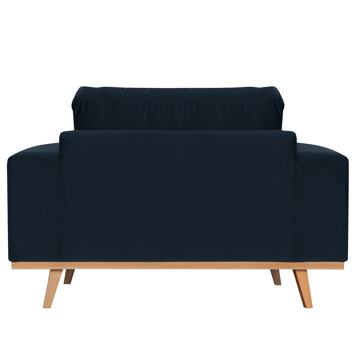 SESSEL - Buchefarben/Dunkelblau, Buchenholz/Textil (122/81/88cm) - home24