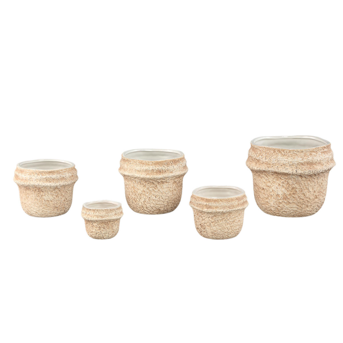 TOPF Mauvi Beige 19.5/19.5/17cm - Beige, Keramik (17cm) - PTMD Collection