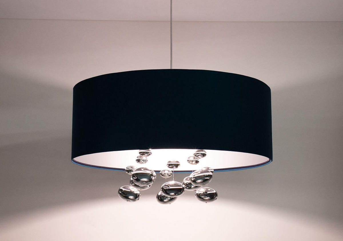 HÄNGELEUCHTE Blau 40/96 cm - Blau/Silberfarben, Kunststoff (40/1/96cm) - ONZENO