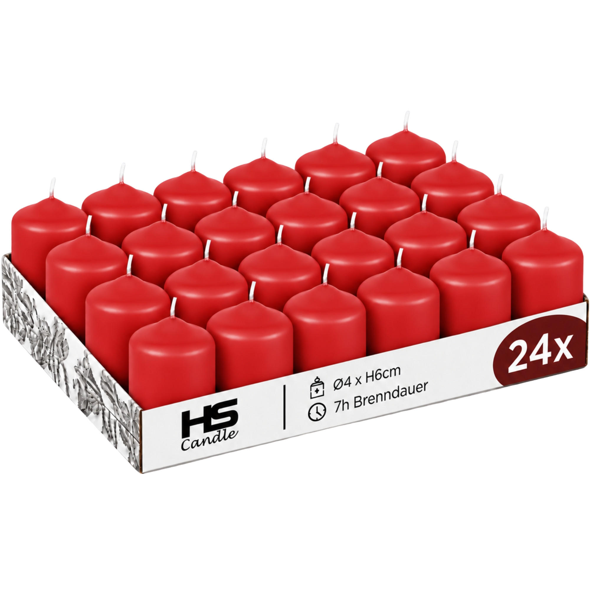 XXXLutz Stumpenkerzen Rot 6 cm