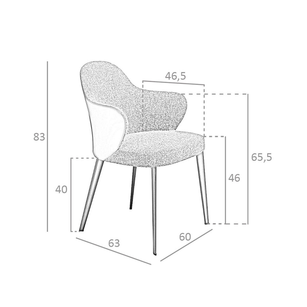 STUHL Dunkelgrau aus Stoff und Kunstleder 60/63/83 cm - Rotbraun/Dunkelgrau, Leder/Textil (60/83/63cm) - ANGEL CERDA