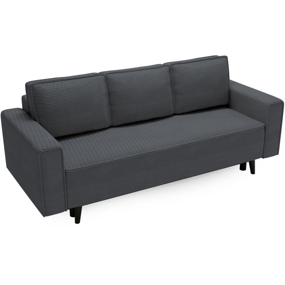 Beautysofa 3-Sitzer Dunkelgrau 225x73x95 cm