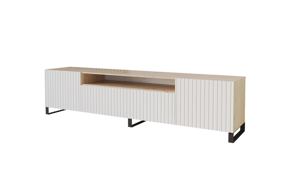 LOWBOARD KITO-S 200x53x41 cm - Artisan / Weiß - Schwarz/Weiß, Holzwerkstoff (200/53/41cm) - ALTDECOR
