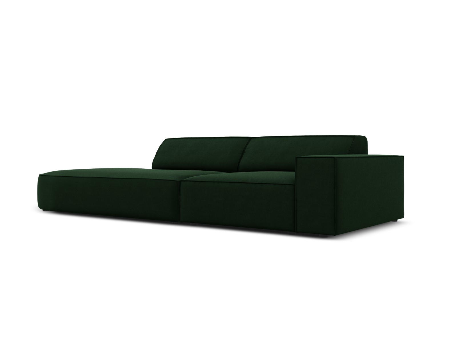 LINKES-SOFA Jodie aus Samt flaschengrün 3 Sitzplätze - Dunkelgrün, Textil (262/70/102cm) - Micadoni