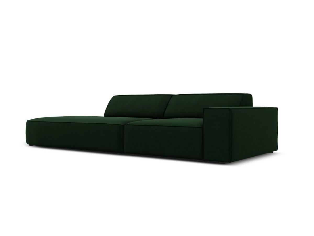 LINKES-SOFA Jodie aus Samt flaschengrün 3 Sitzplätze - Dunkelgrün, Textil (262/70/102cm) - Micadoni