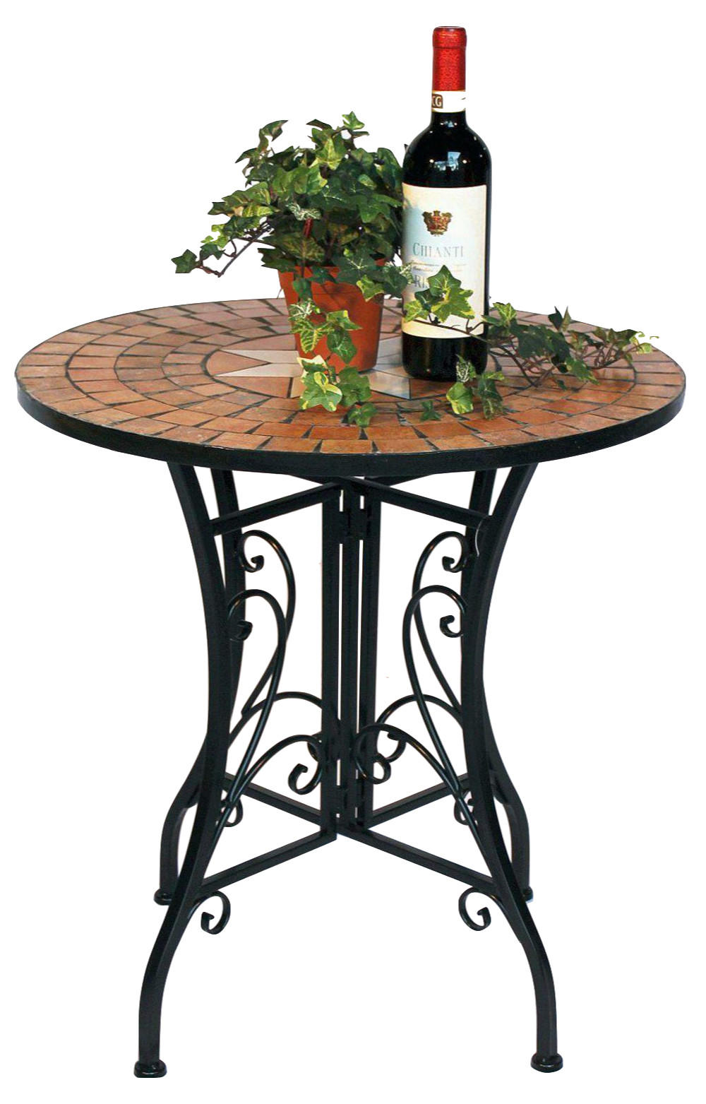 TISCH Mosaik Metall Ø 60 cm 12001 - Schwarz, Metall (60/60/70cm) - DanDiBo
