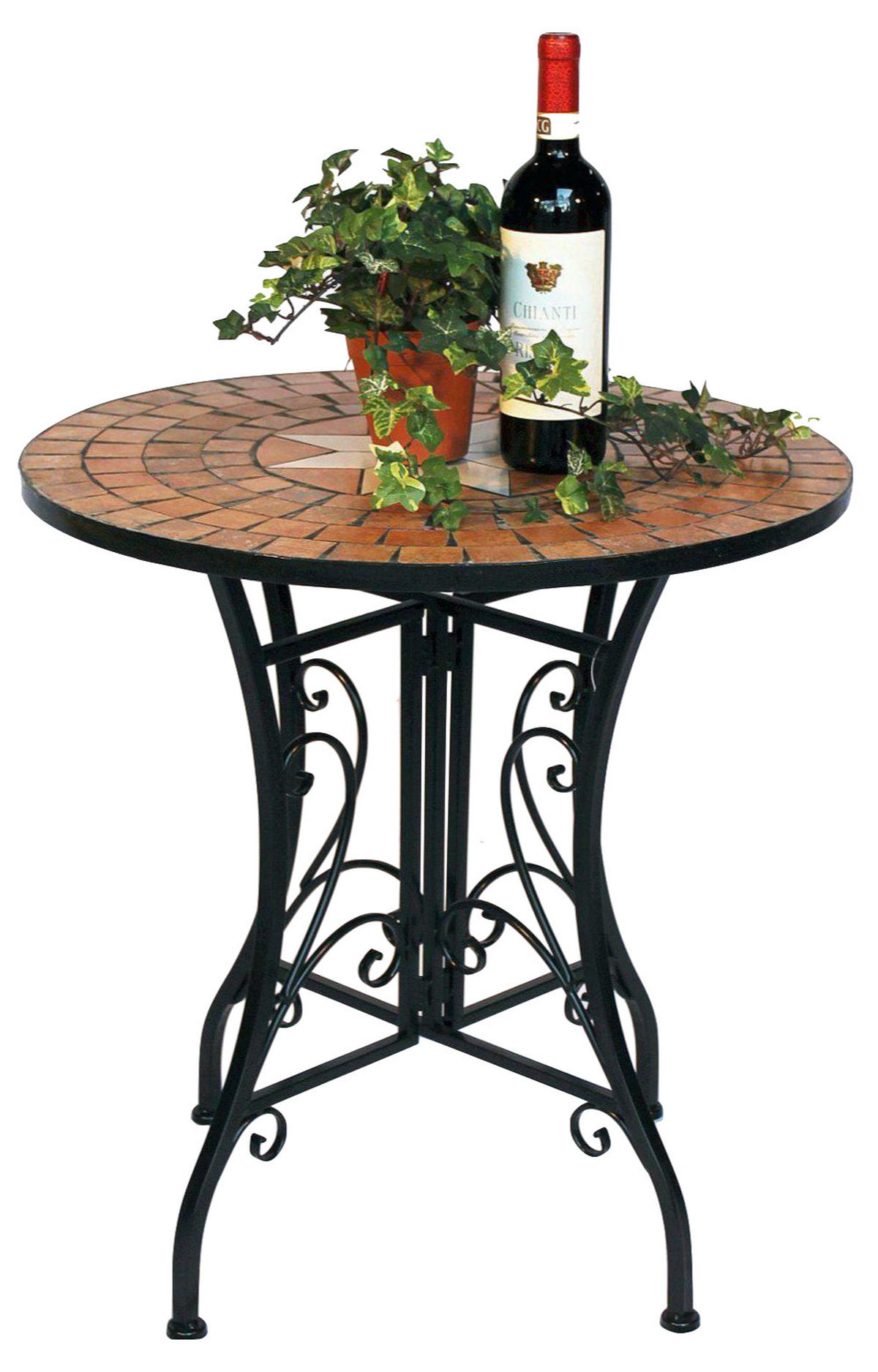 TISCH Mosaik Metall Ø 60 cm 12001 - Schwarz, Metall (60/60/70cm) - DanDiBo