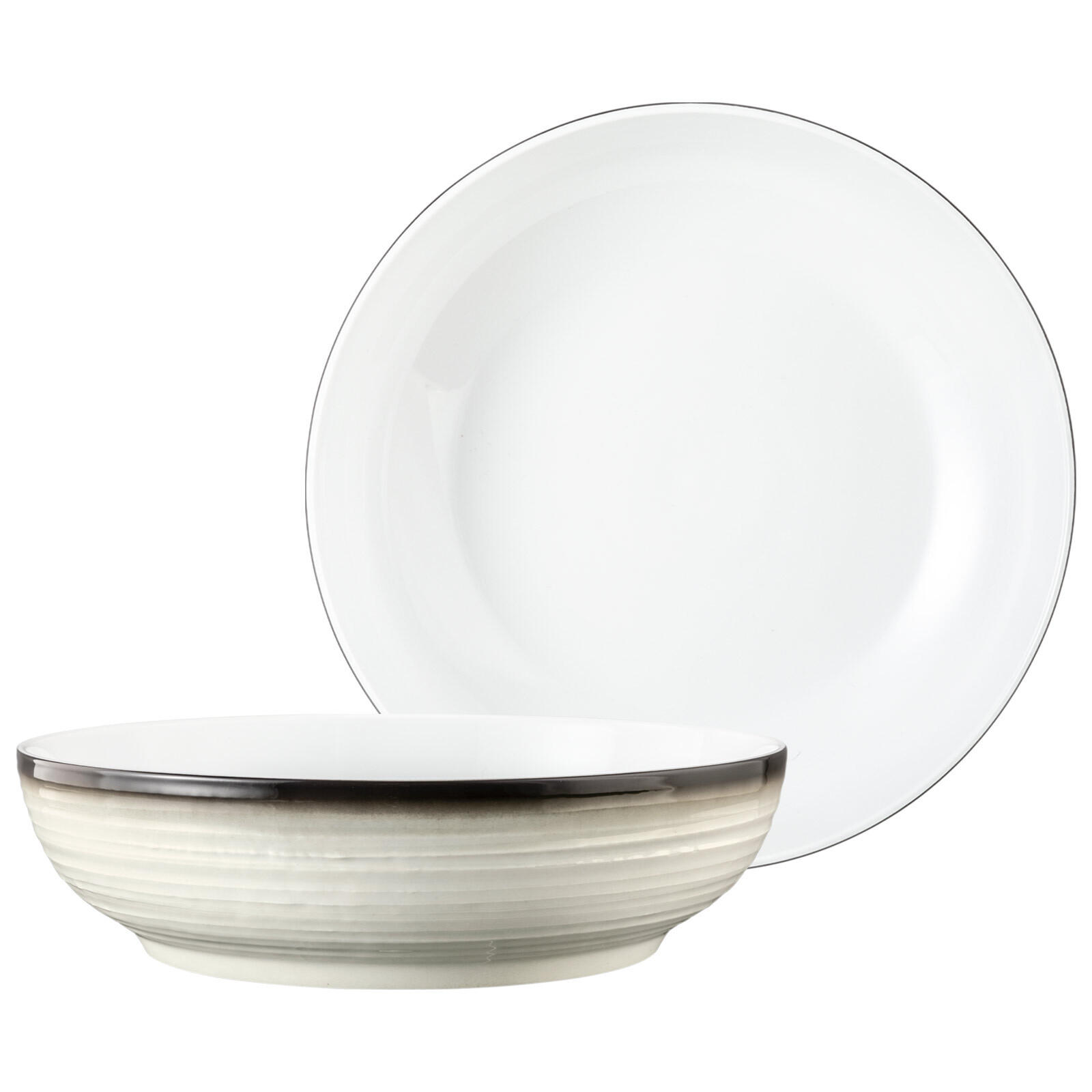 FOODBOWL Terra Corso ø 25,5 cm 2er Set - Beige/Grau, Keramik (25.5cm) - Seltmann Weiden