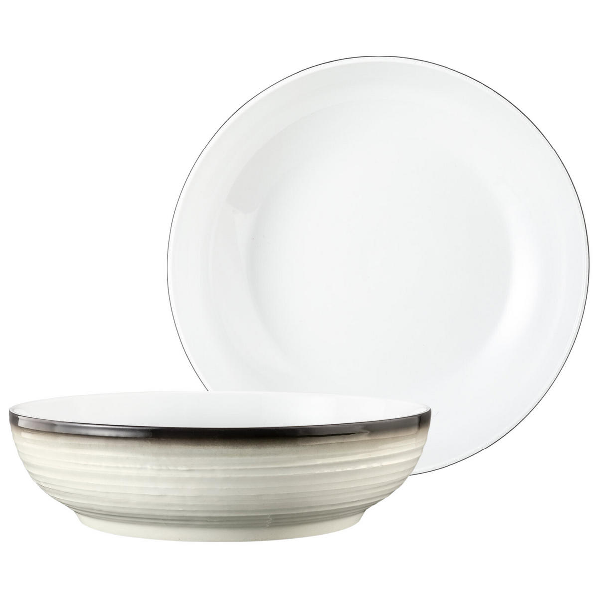 FOODBOWL Terra Corso ø 25,5 cm 2er Set - Beige/Grau, Keramik (25.5cm) - Seltmann Weiden