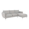 ECKSOFA Elou Silber Microfaser - Chromfarben/Silberfarben, Holz/Textil (261/167cm) - S-Style Möbel