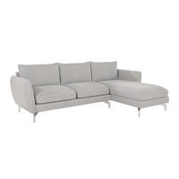 ECKSOFA Elou Silber Microfaser - Chromfarben/Silberfarben, Holz/Textil (261/167cm) - S-Style Möbel