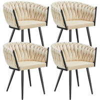ESSZIMMERSTUHL 4er Set Astano 60 5 x 55 x 75 cm Sand - Sandfarben, Textil (60.5/75/55cm) - tectake