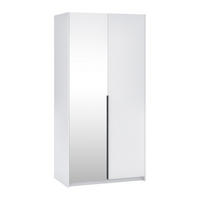 ŠATNÍ SKŘÍŇ S OTOČNÝMI DVEŘMI THALIA, 100/204/58 cm 2dveřová se zrcadlem, bílá - bílá, kompozitní dřevo (100/204/58cm) - MASSENO