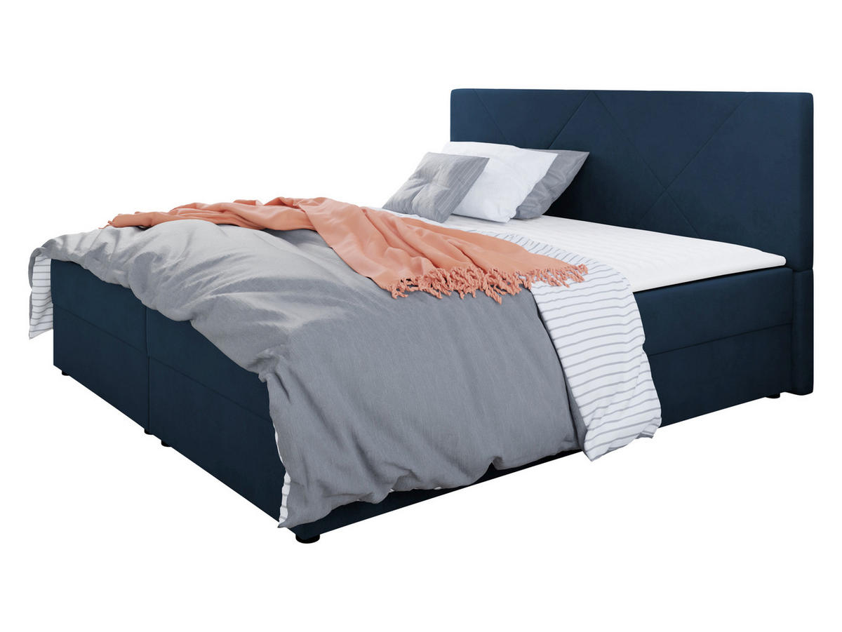 BOXBETT Fado IV - Blau/Schwarz, Holz/Kunststoff (180/200cm) - MIRJAN24