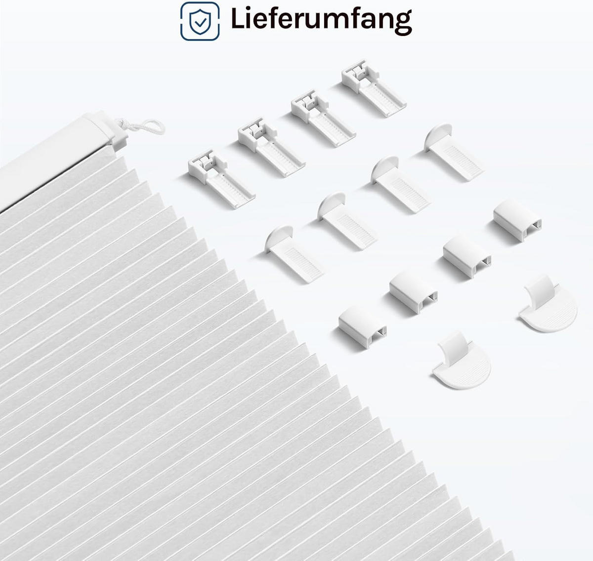 WABENPLISSEE ohne Bohren Verdunkelung 50 x 130 Weiß-Weiß - Weiß, Kunststoff (50/130/2cm) - Woltu
