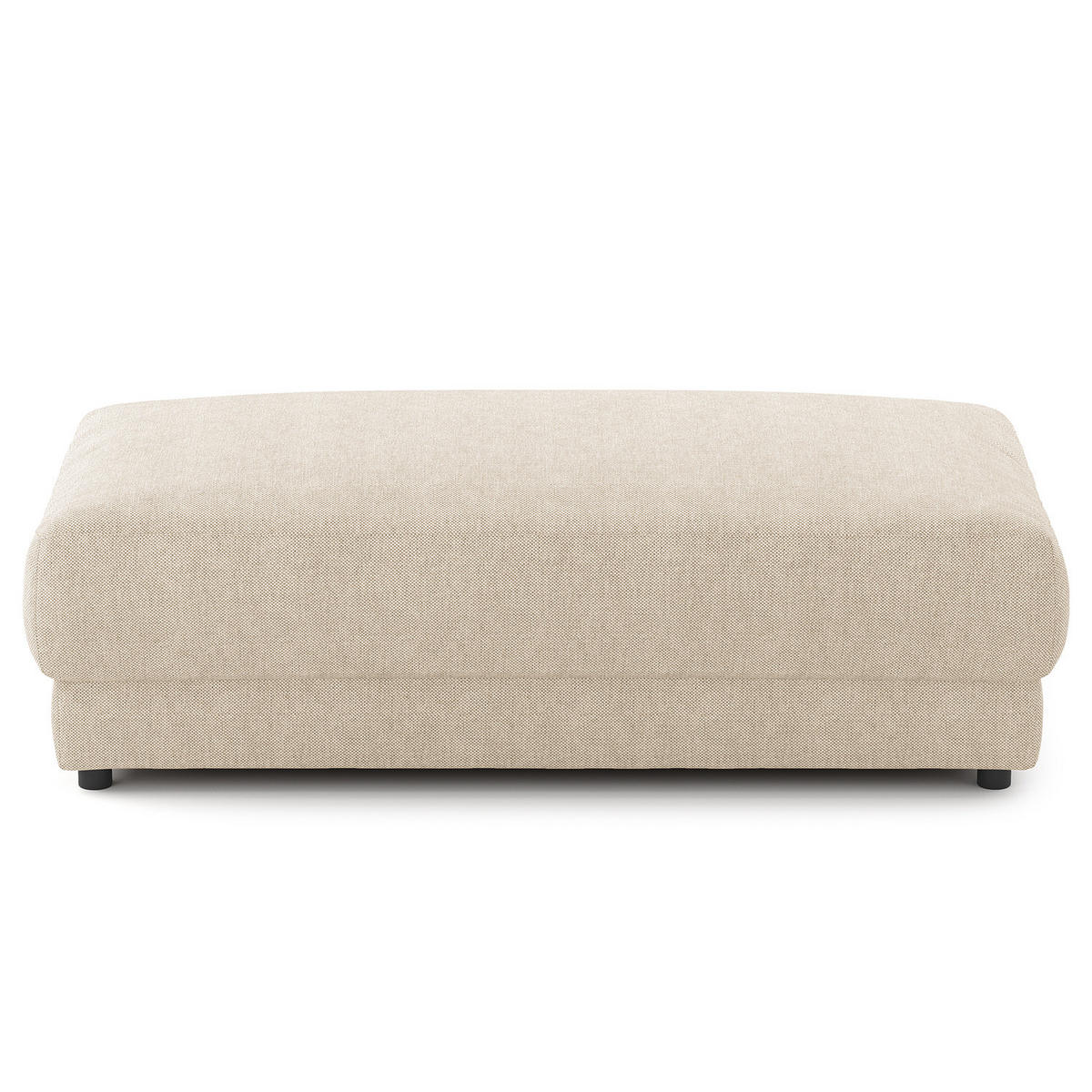 POLSTERHOCKER - rechteckig - Beige/Schwarz, Kunststoff/Textil (134/45/65cm) - home24