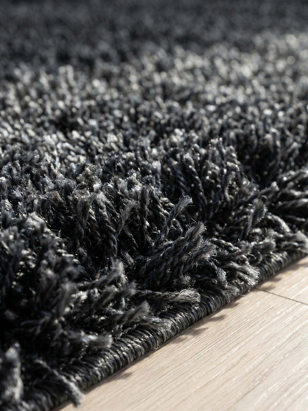 HOCHFLORTEPPICH SALZACH, einfarbig, aus Polypropylen, Anthrazit, 80 x 250 cm - Anthrazit, Textil (80/250cm) - KADIMA DESIGN