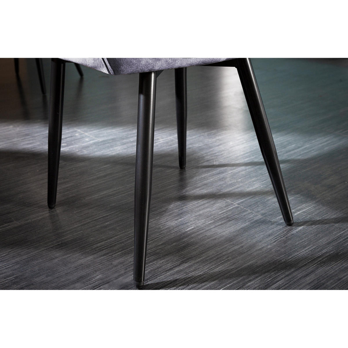 STUHL MILANO Samt Grau, Schwarze - Grau, Textil (59/84/62cm) - riess-ambiente