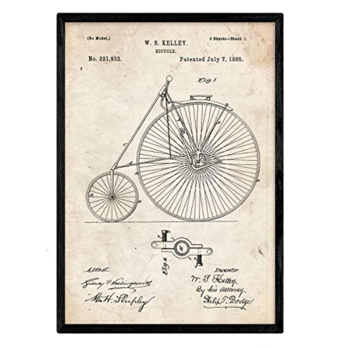 POSTER Fahrrad Patent A3 Rahmenlos - Klar, Papier (29.7/5/42cm) - Nacnic