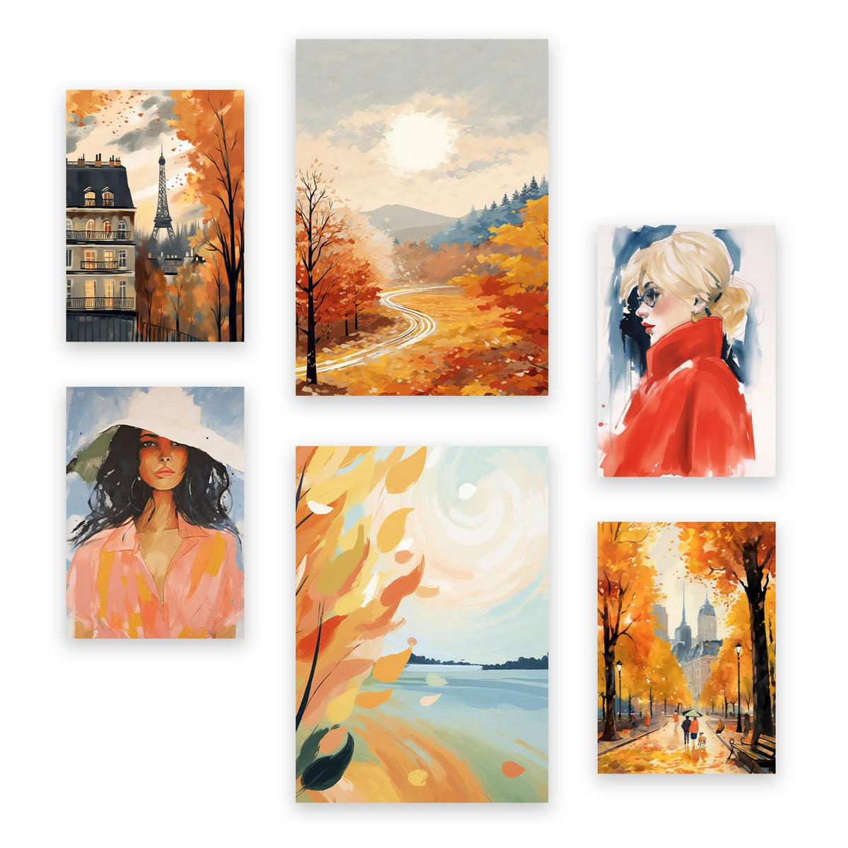 POSTER Set Mit 6 Nobel In Damenplakat A3 & A4 Rahmenlos - Klar, Papier (29/3cm) - Nacnic