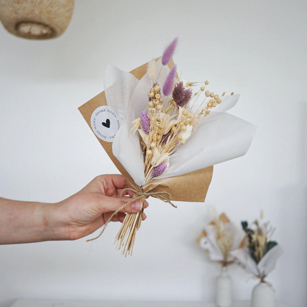 Lykke & You Trockenblumenstrauss Lila 30 cm