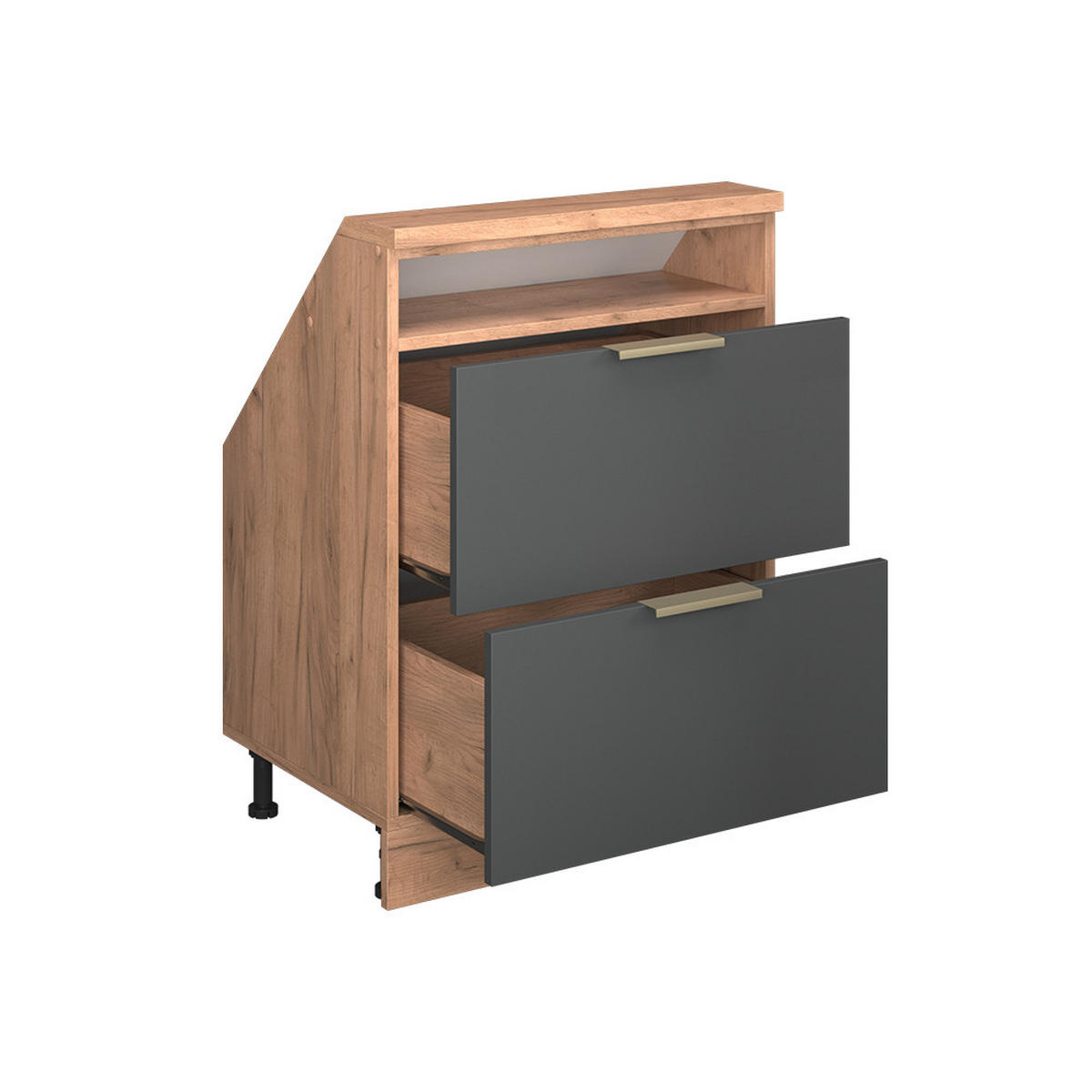 ŠIKMÁ SKŘÍŇ Rion Antracitově zlatý - antracitová, kompozitní dřevo (60/81.6/46cm) - Vicco