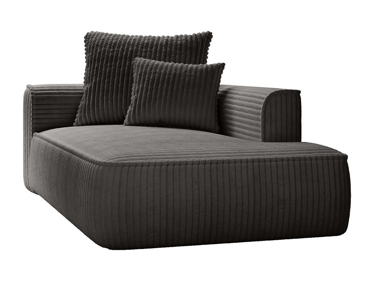RECAMIERE ohne Schlaffunktion - 1 Person - samt - anthrazitgrau Pineta - Anthrazit, Textil (180/67/115cm) - Vente-Unique