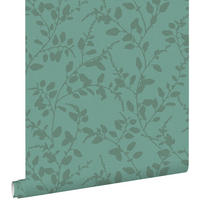 TAPETE Blattmuster 53 cm x 10.05 m - Türkis, Papier (53/1000cm) - ESTAhome